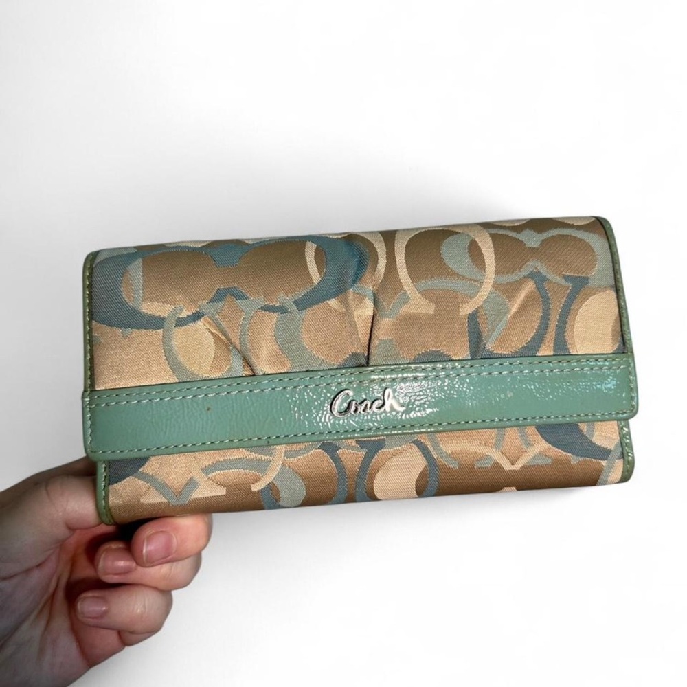 Coach blue and green sea foam Wallet